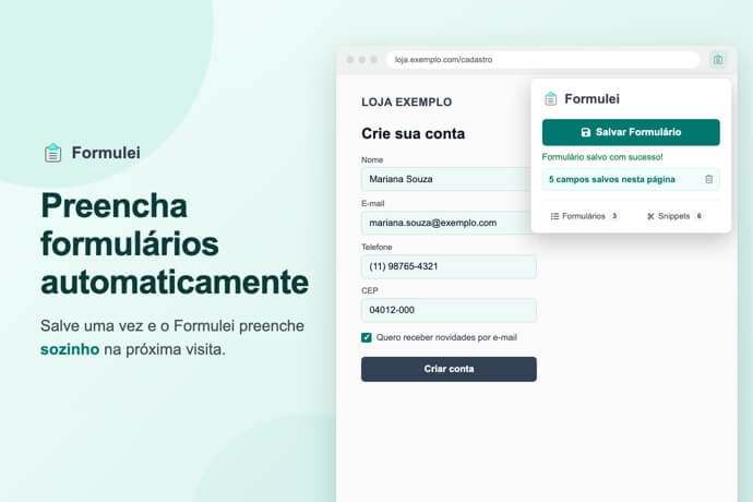 Como preencher formulários automaticamente no Chrome